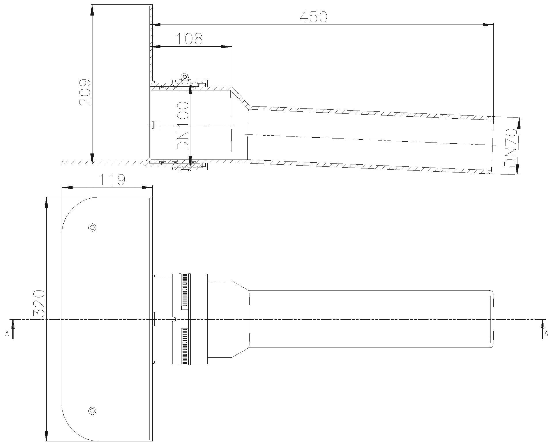 DALLMER Attikaablauf FPO-PP, DN 50