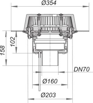 DALLMER SuperDrain 62 Dachablauf Dallmer - DALLMER SuperDrain 62 Dachablauf