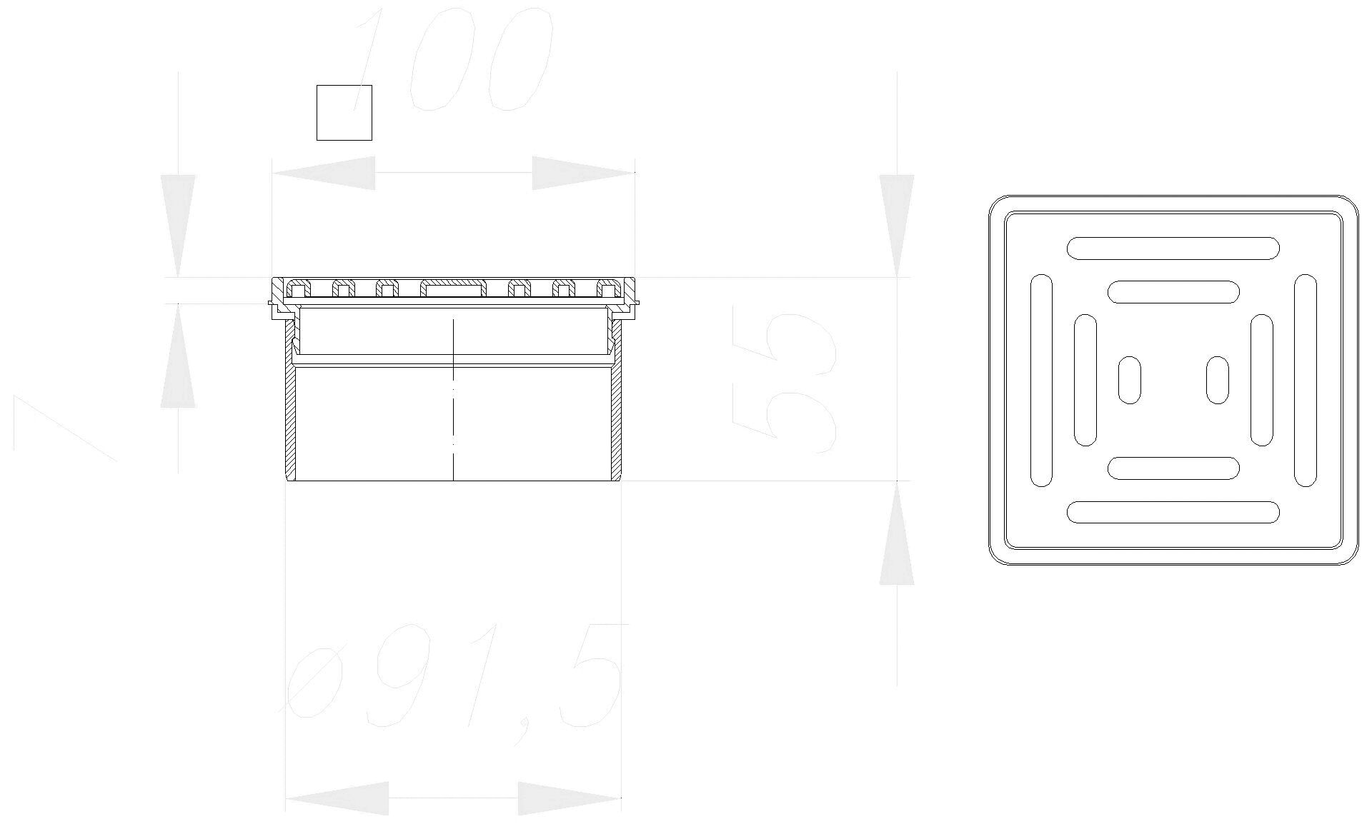 Dallmer - DALLMER Aufsatz VE 10, 100 x 100 mm