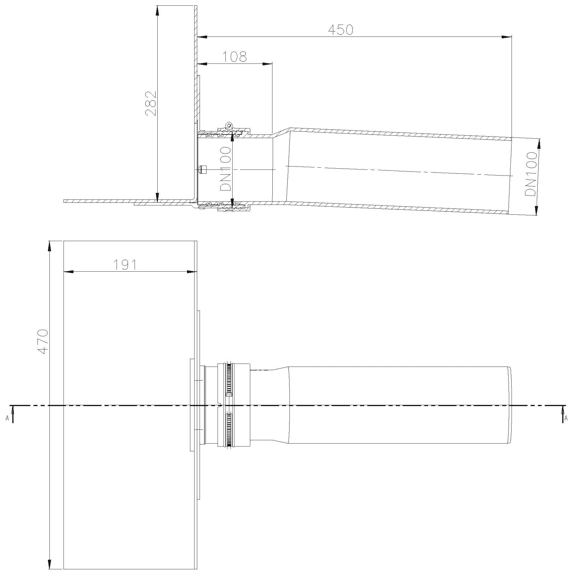 DALLMER Attikaablauf DallBit, DN 100