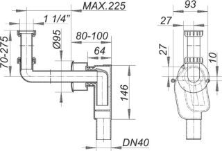 DALLMER Wandeinbau-Siphon 300 Dallmer - DALLMER Wandeinbau-Siphon 300