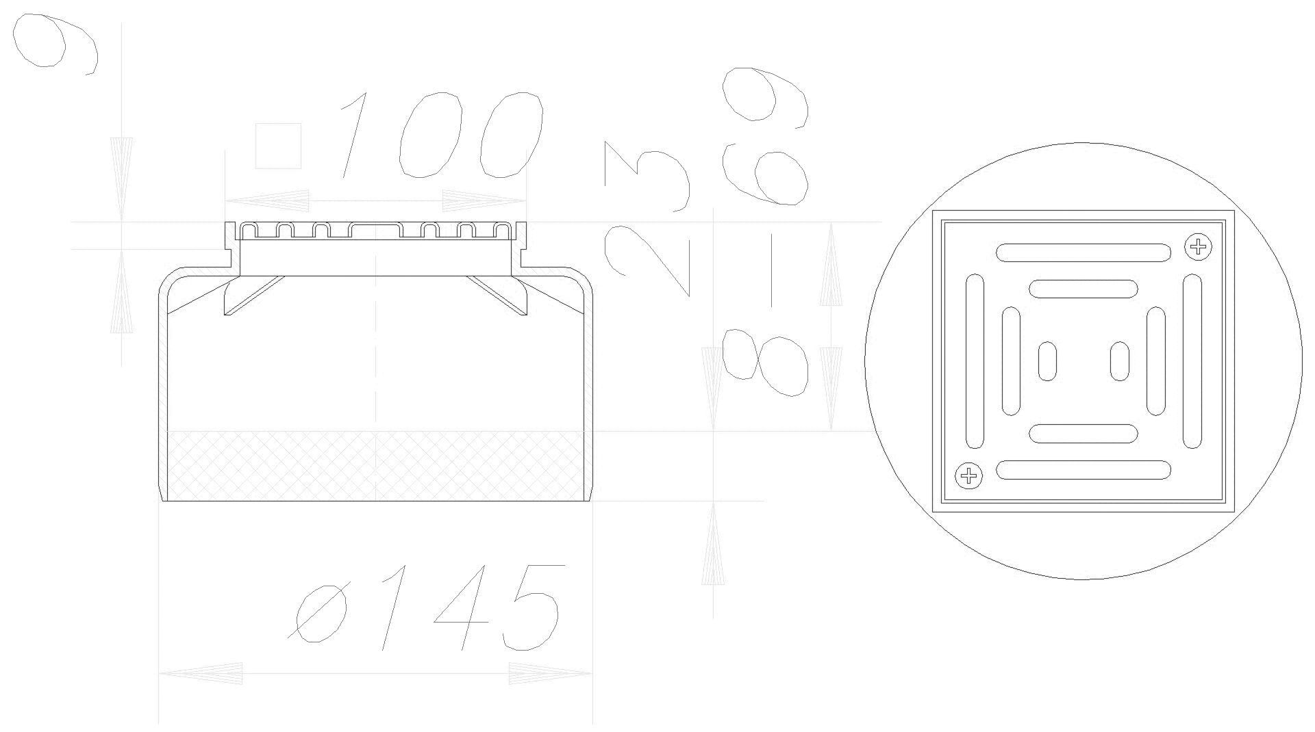 DALLMER Aufsatz EN 15, Rost verschraubt, 100 x 100 mm
