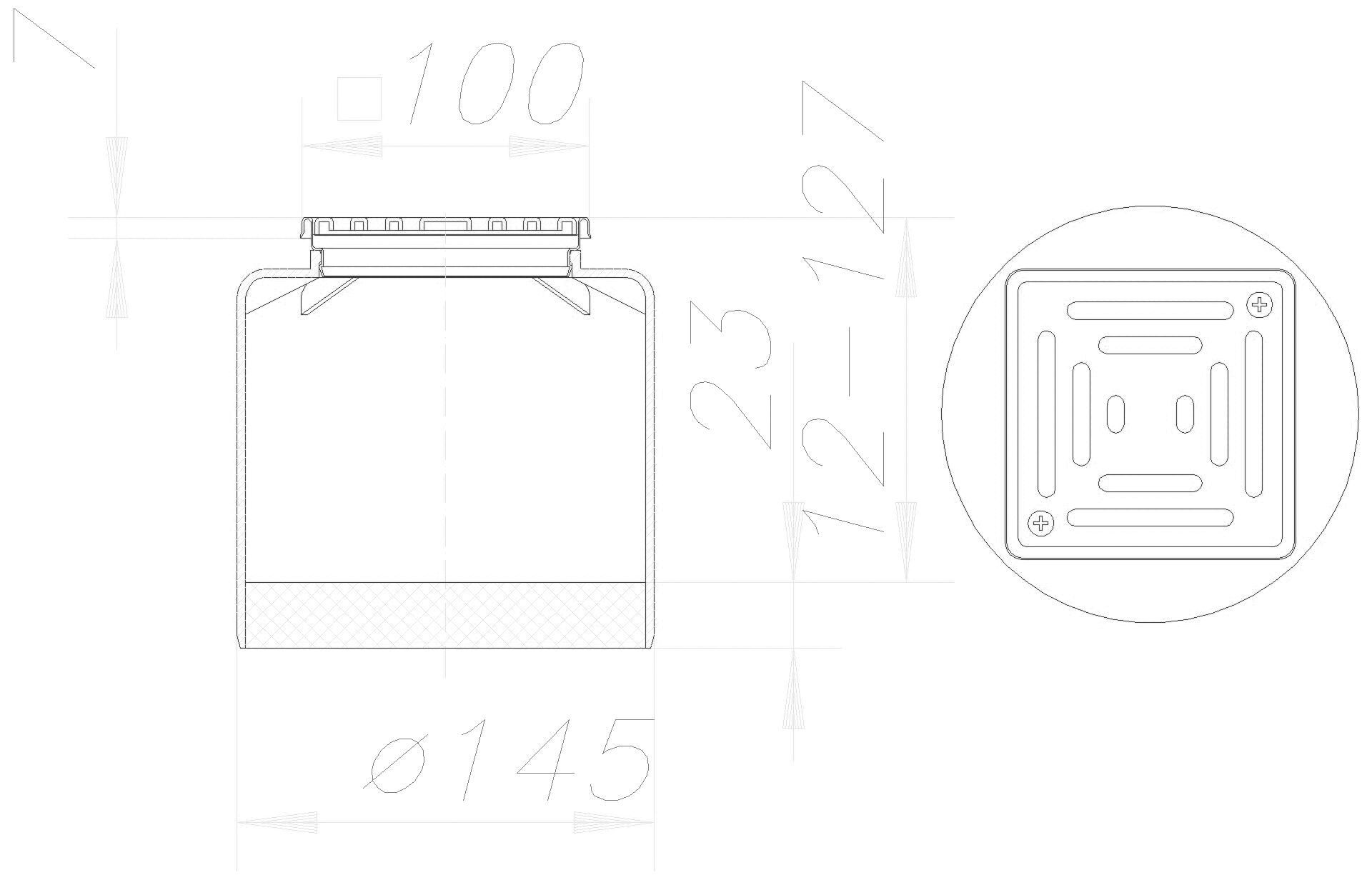 DALLMER Aufsatz ECN 15, Rost verschraubt, 100 x 100 mm
