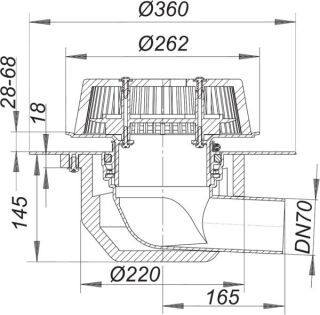 DALLMER SuperDrain 64 Dachablauf Dallmer - DALLMER SuperDrain 64 Dachablauf