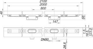 Dallmer - DALLMER CeraLine Nano W Duo Duschrinne