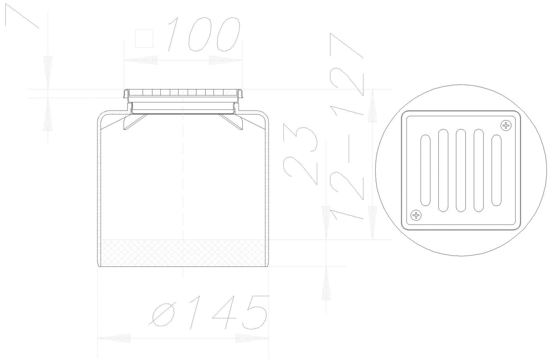 Dallmer - DALLMER Aufsatz ECS 15, Rost massiv, verschraubt, 100 x 100 mm