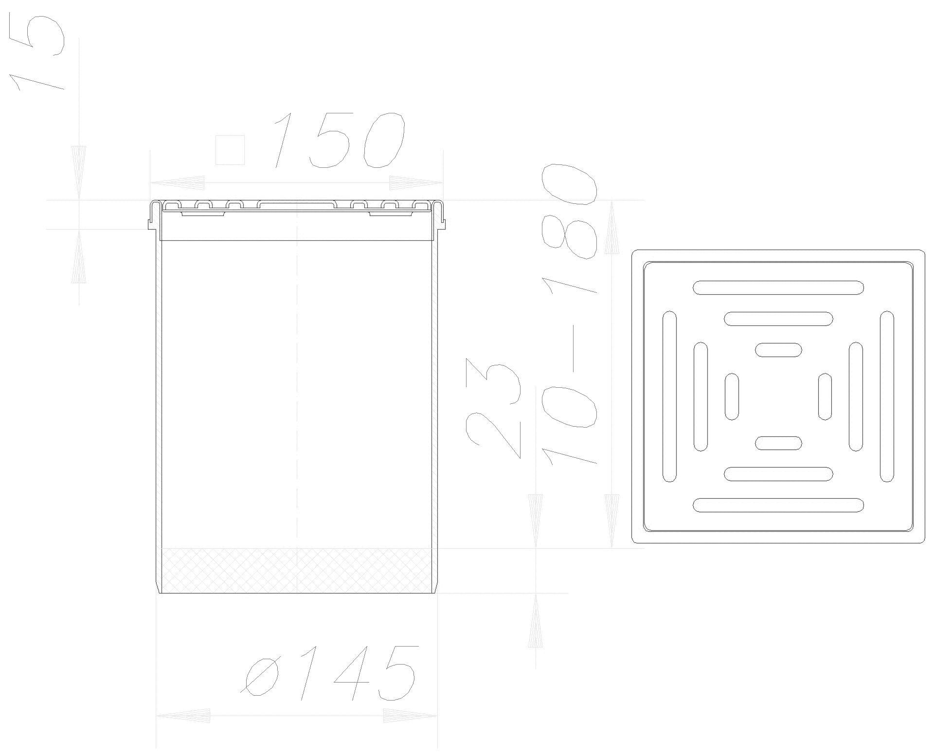 DALLMER Aufsatz SEC 15, 150 x 150 mm