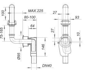 DALLMER Wandeinbau-Siphon 300 Dallmer - DALLMER Wandeinbau-Siphon 300