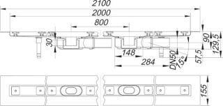 DALLMER CeraLine PLAN F Duo Duschrinne Dallmer - DALLMER CeraLine PLAN F Duo Duschrinne