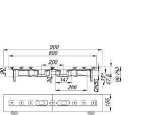 DALLMER CeraLine PLAN F Duo Duschrinne Dallmer - DALLMER CeraLine PLAN F Duo Duschrinne