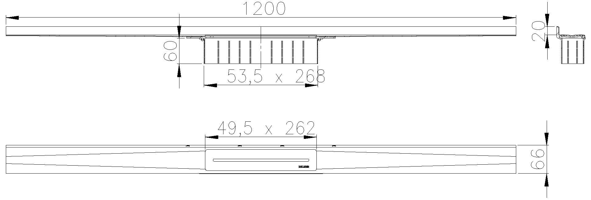 DALLMER Duschrinne CeraWall Pure, 1200 mm