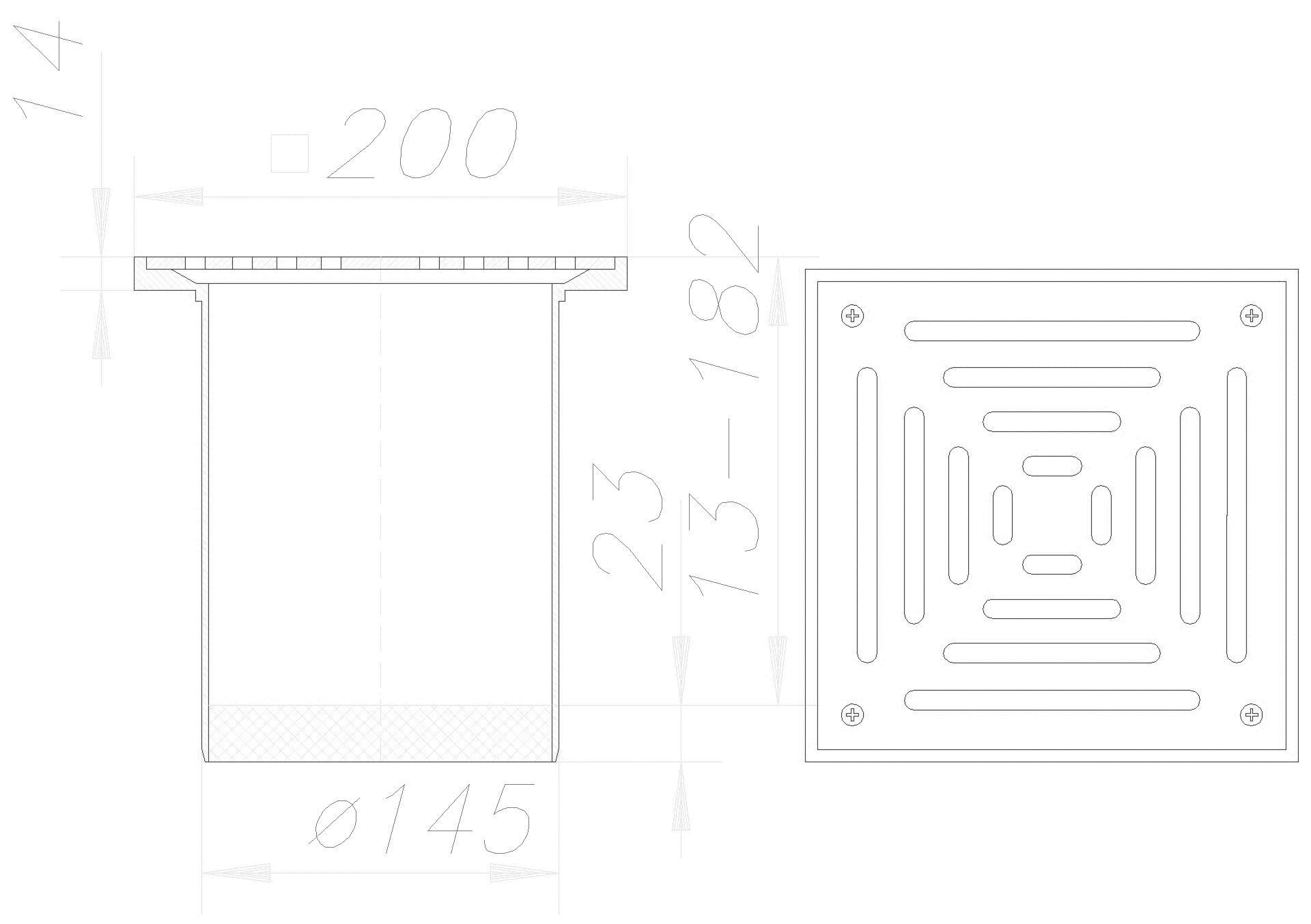 DALLMER Aufsatz GES 15, Rost massiv, verschraubt, 200 x 200 mm