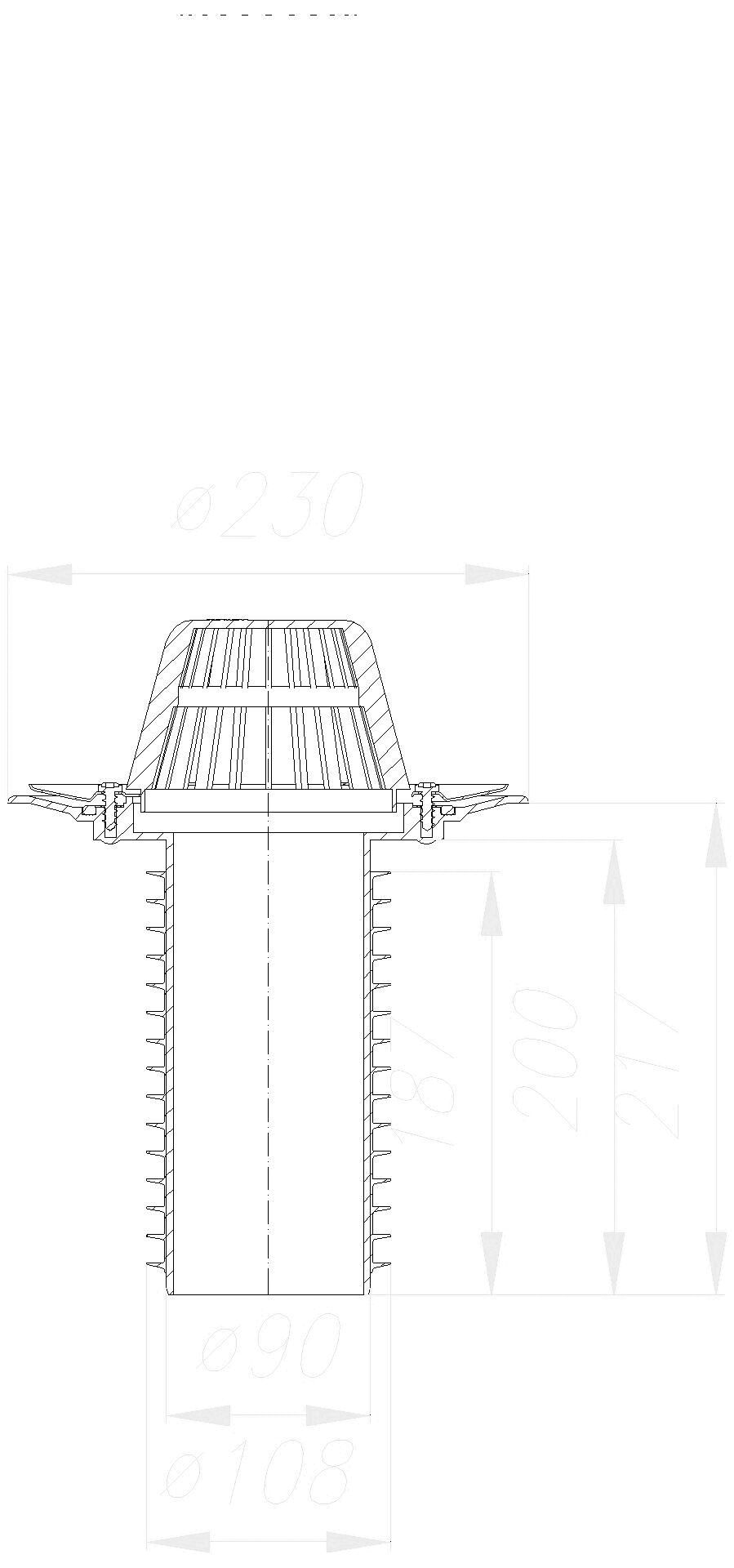 DALLMER Sanierungs-Dachablauf 84 Schraubflansch, DN 100