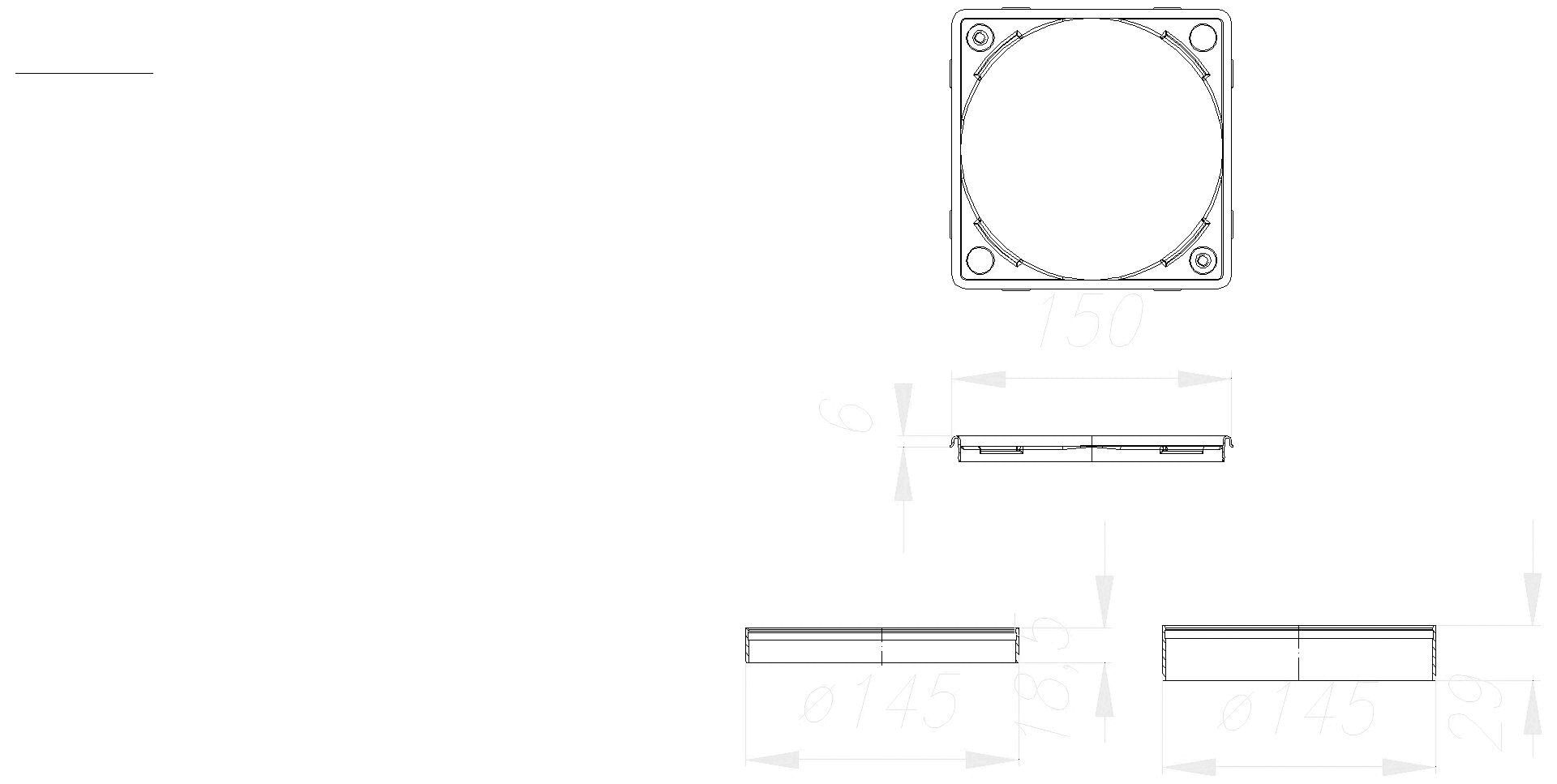 DALLMER Aufsatzrahmen S 15/150, 150 x 150 mm
