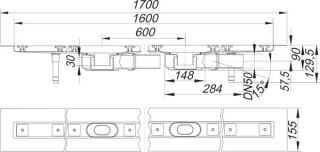 DALLMER CeraLine PLAN F Duo Duschrinne Dallmer - DALLMER CeraLine PLAN F Duo Duschrinne