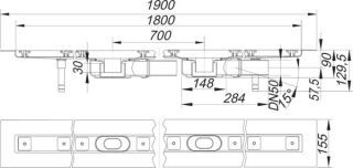 DALLMER CeraLine PLAN F Duo Duschrinne Dallmer - DALLMER CeraLine PLAN F Duo Duschrinne