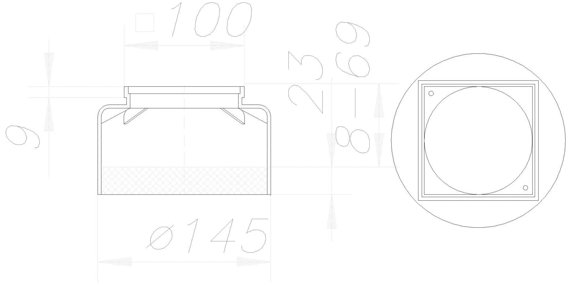 DALLMER Aufsatzrahmen E 15, 100 x 100 mm