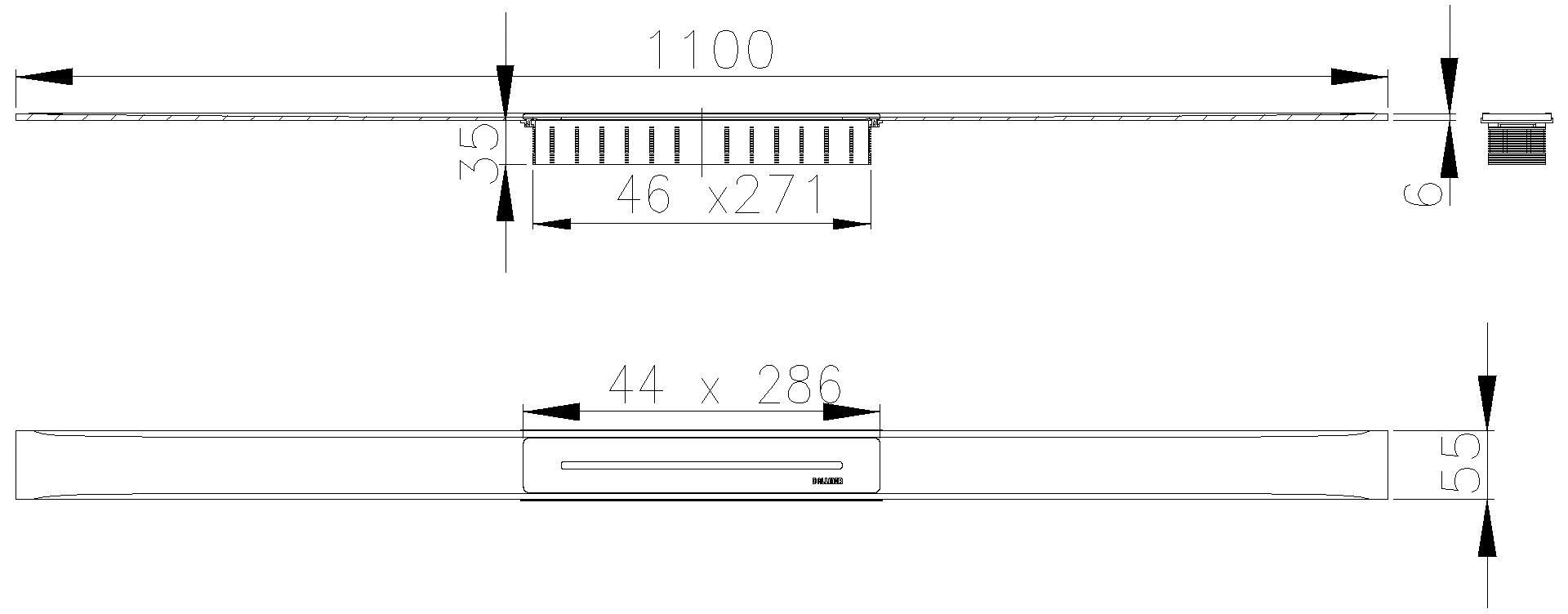 Dallmer - DALLMER Duschrinne CeraFloor Select schwarz matt, 1100 mm