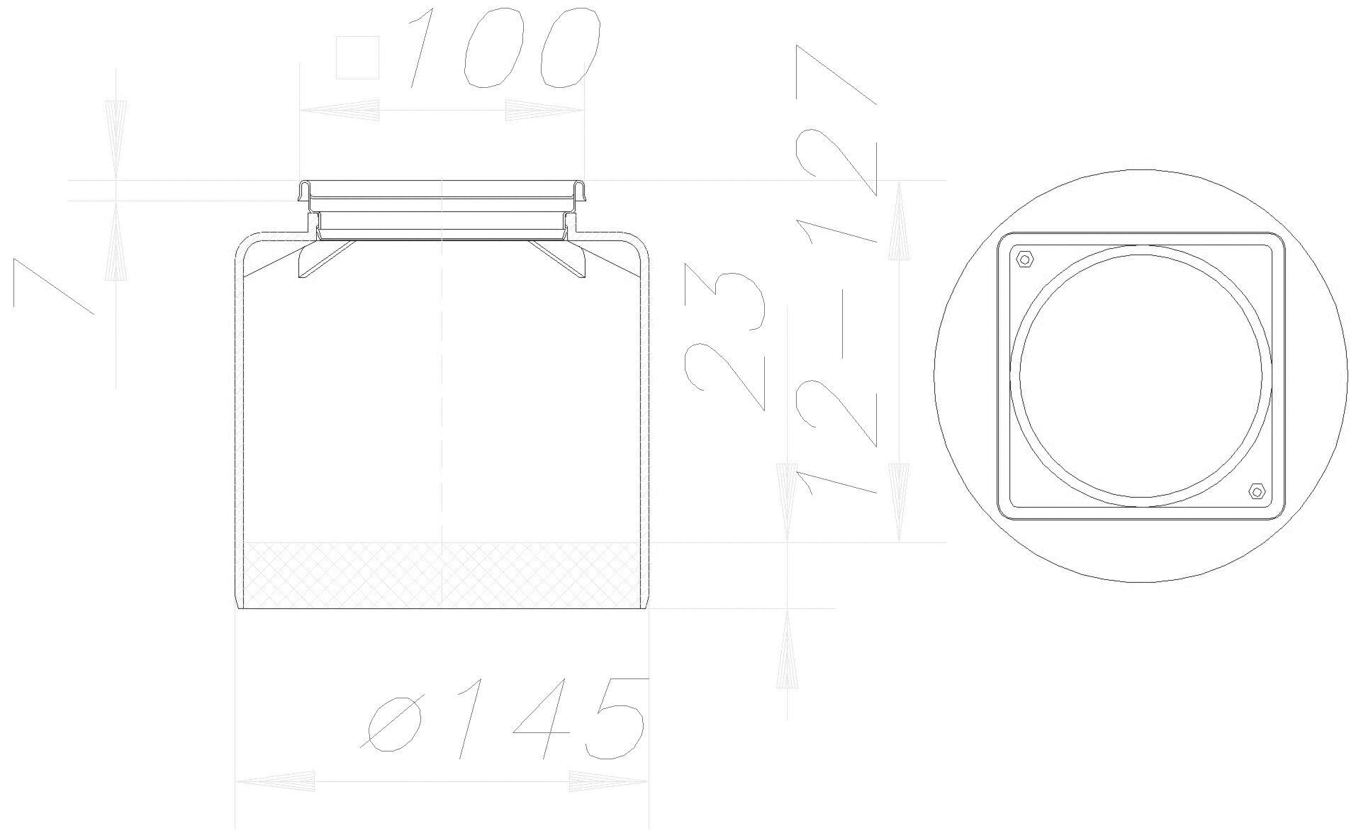 DALLMER Aufsatzrahmen ECS 15, 100 x 100 mm