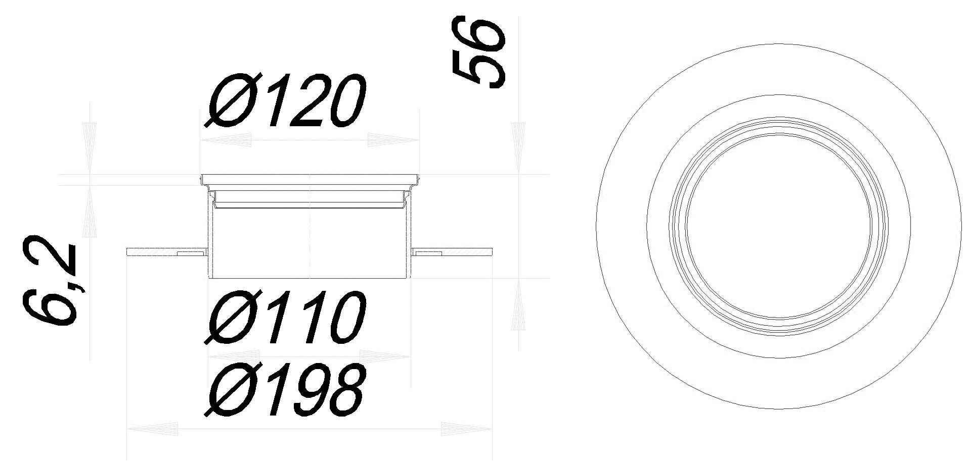 Dallmer - DALLMER Aufsatzrahmen V, d: 120 mm