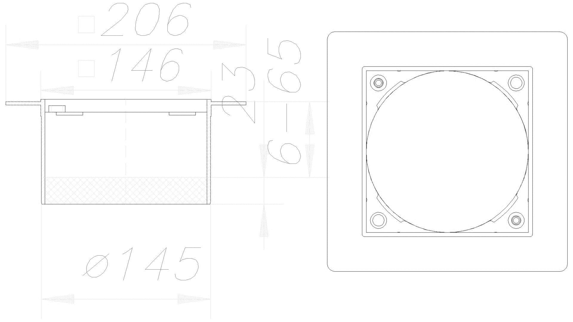 DALLMER Aufsatzrahmen PVC 15, 150 x 150 mm