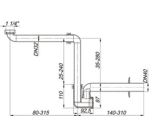 DALLMER Waschtisch-Möbel-Siphon 137 Dallmer - DALLMER Waschtisch-Möbel-Siphon 137