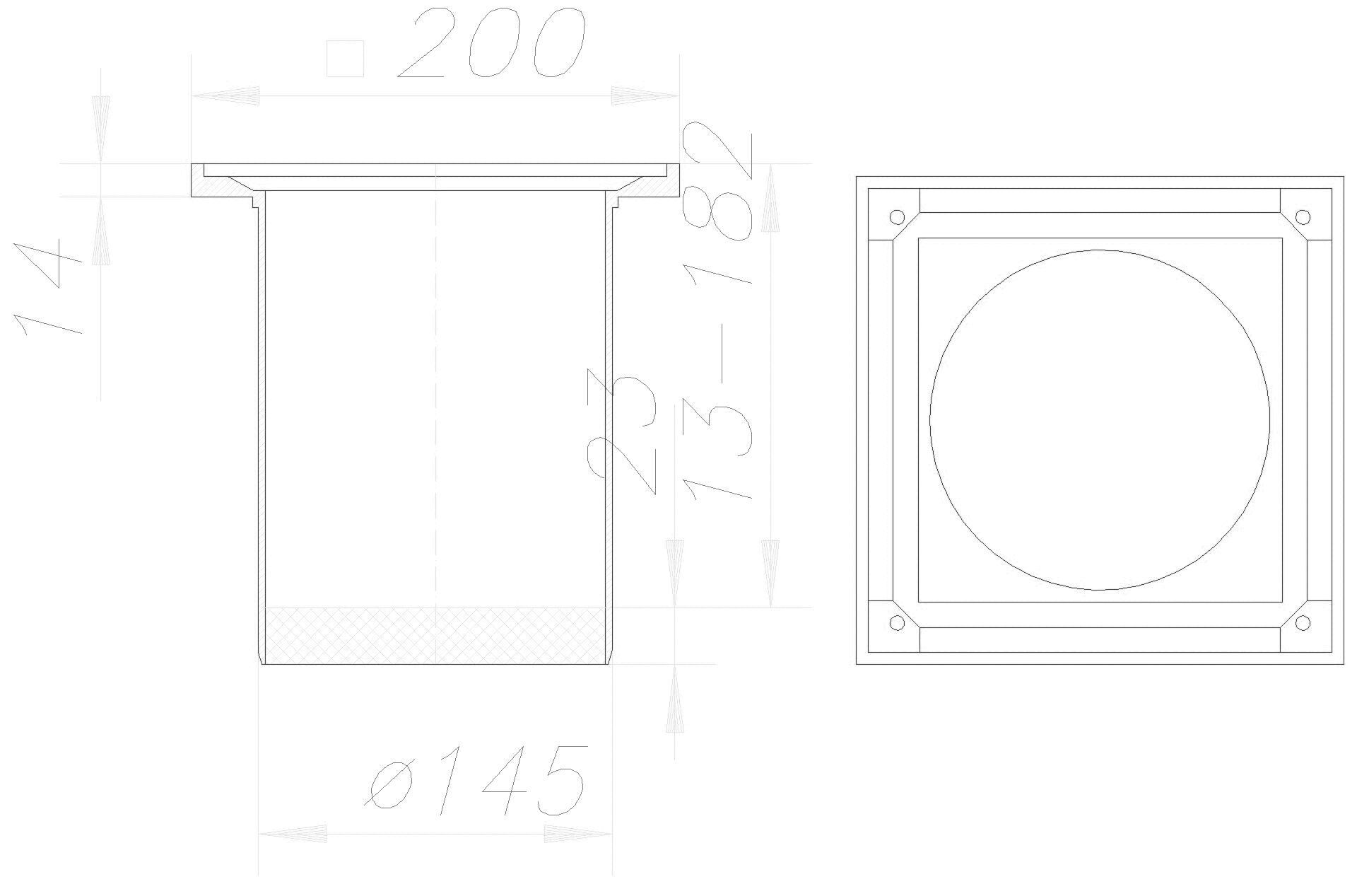 DALLMER Aufsatzrahmen GES 15, 200 x 200 mm