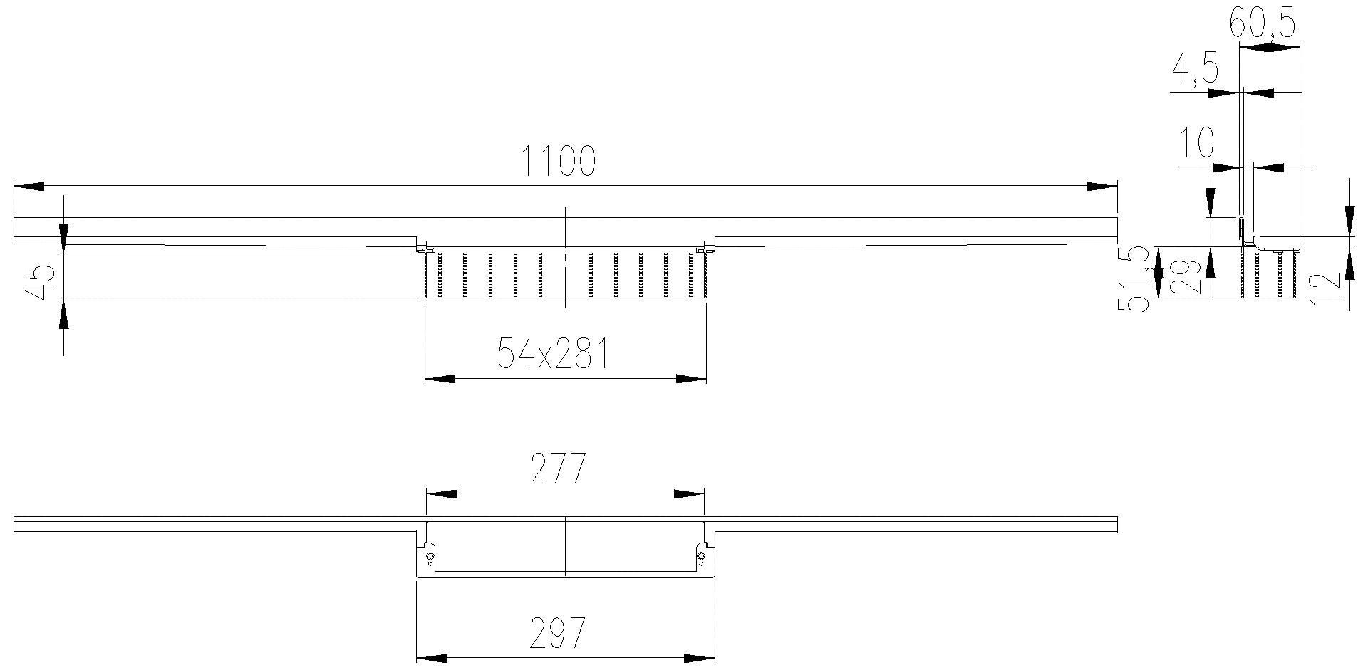 DALLMER Duschrinne CeraWall Individual rotgold matt, 1100 mm