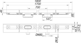 Dallmer - DALLMER CeraLine Nano W Duo Duschrinne