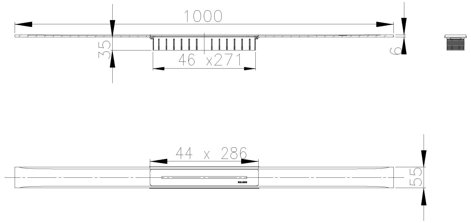 Dallmer - DALLMER Duschrinne CeraFloor Select messing matt, 1000 mm