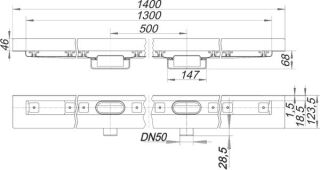 Dallmer - DALLMER CeraLine Nano W Duo Duschrinne