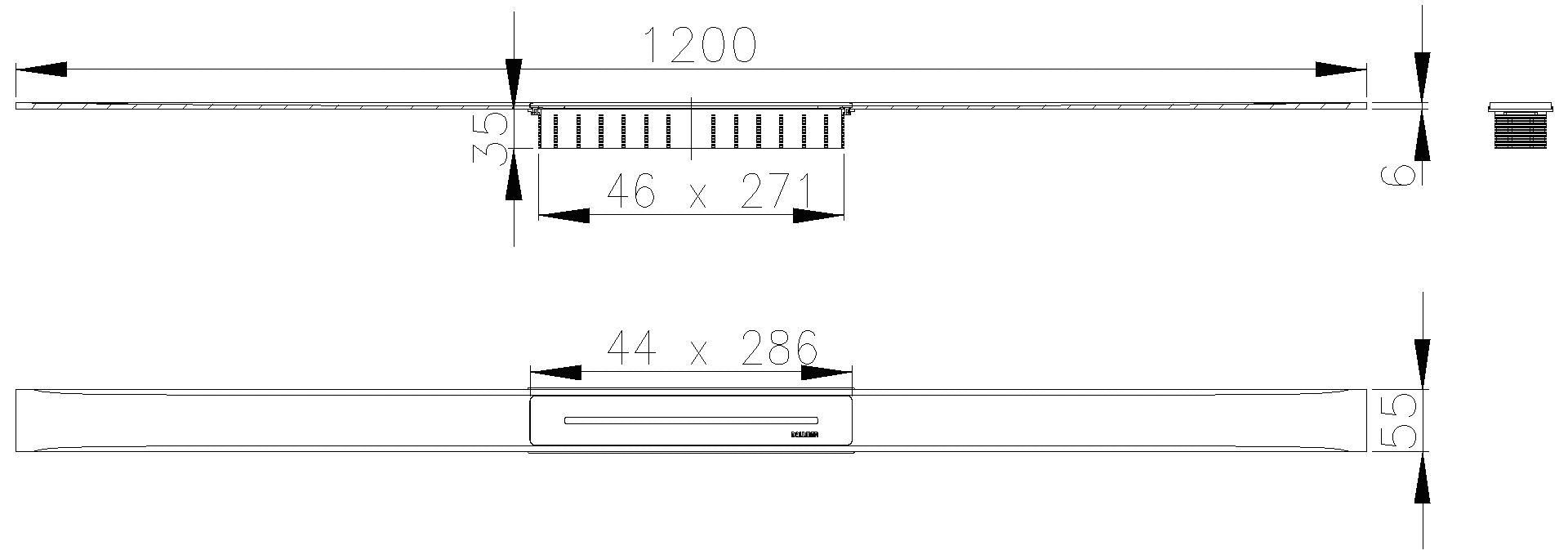 Dallmer - DALLMER Duschrinne CeraFloor Select messing matt, 1200 mm