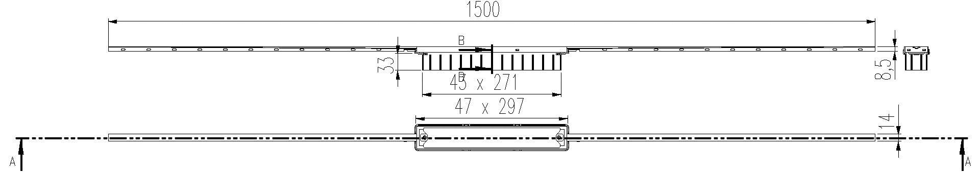 DALLMER Duschrinne CeraFloor Individual, 800-1500 mm