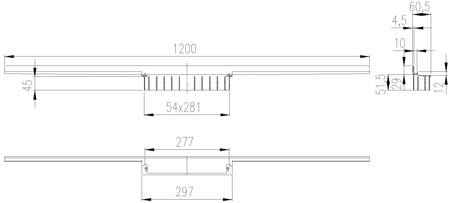 Dallmer - DALLMER Duschrinne CeraWall Individual messing matt, 1200 mm
