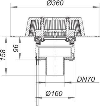 DALLMER SuperDrain 62 Dachablauf Dallmer - DALLMER SuperDrain 62 Dachablauf