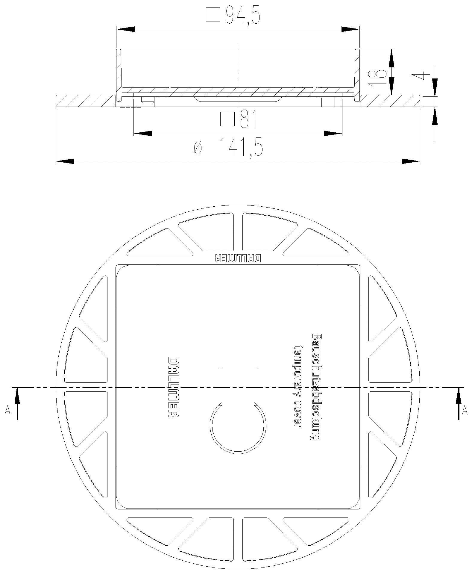 DALLMER Aufsatz DallDrain Individual Naturstein, 100 x 100 mm
