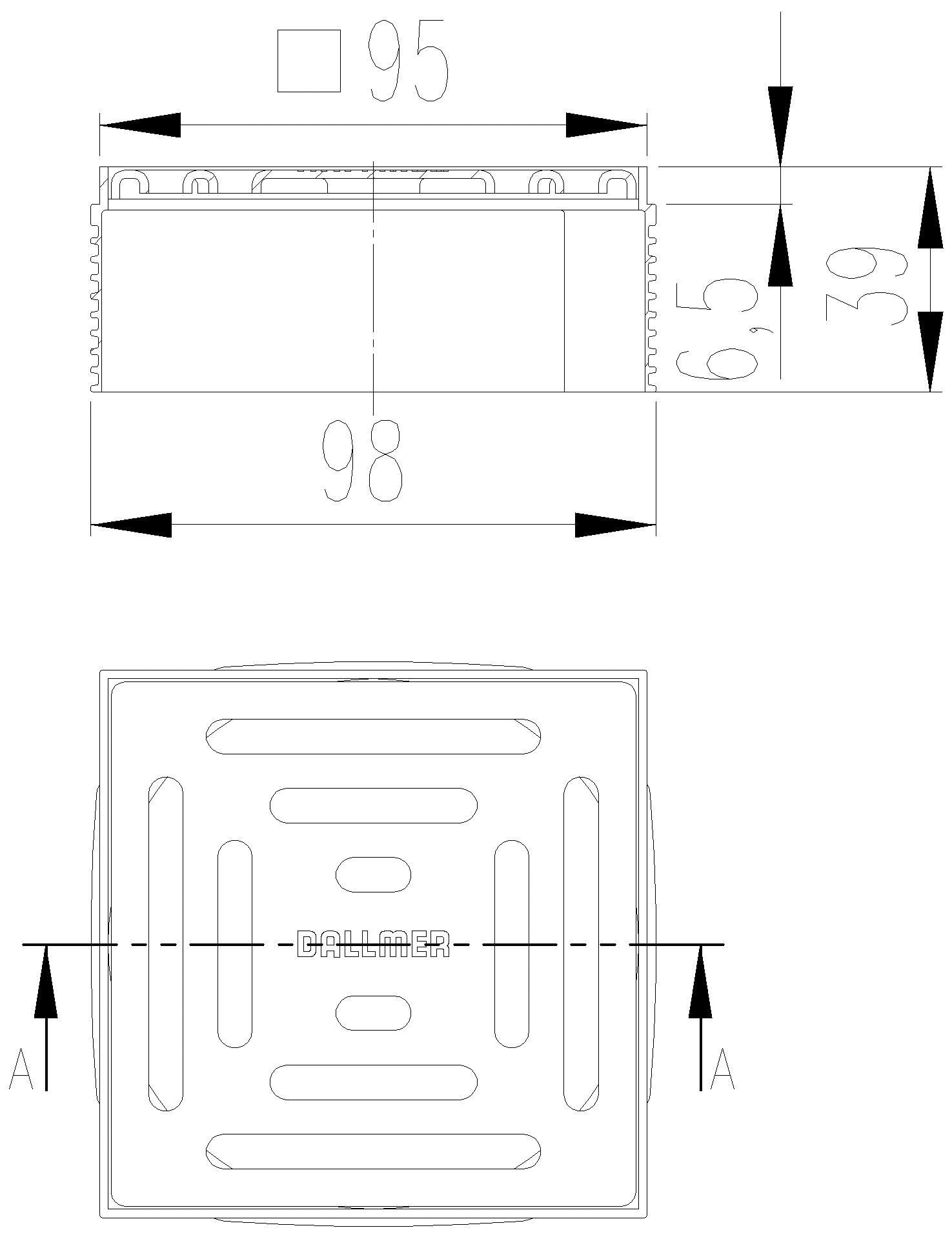 DALLMER Aufsatz DallDrain Pure, 100 x 100 mm