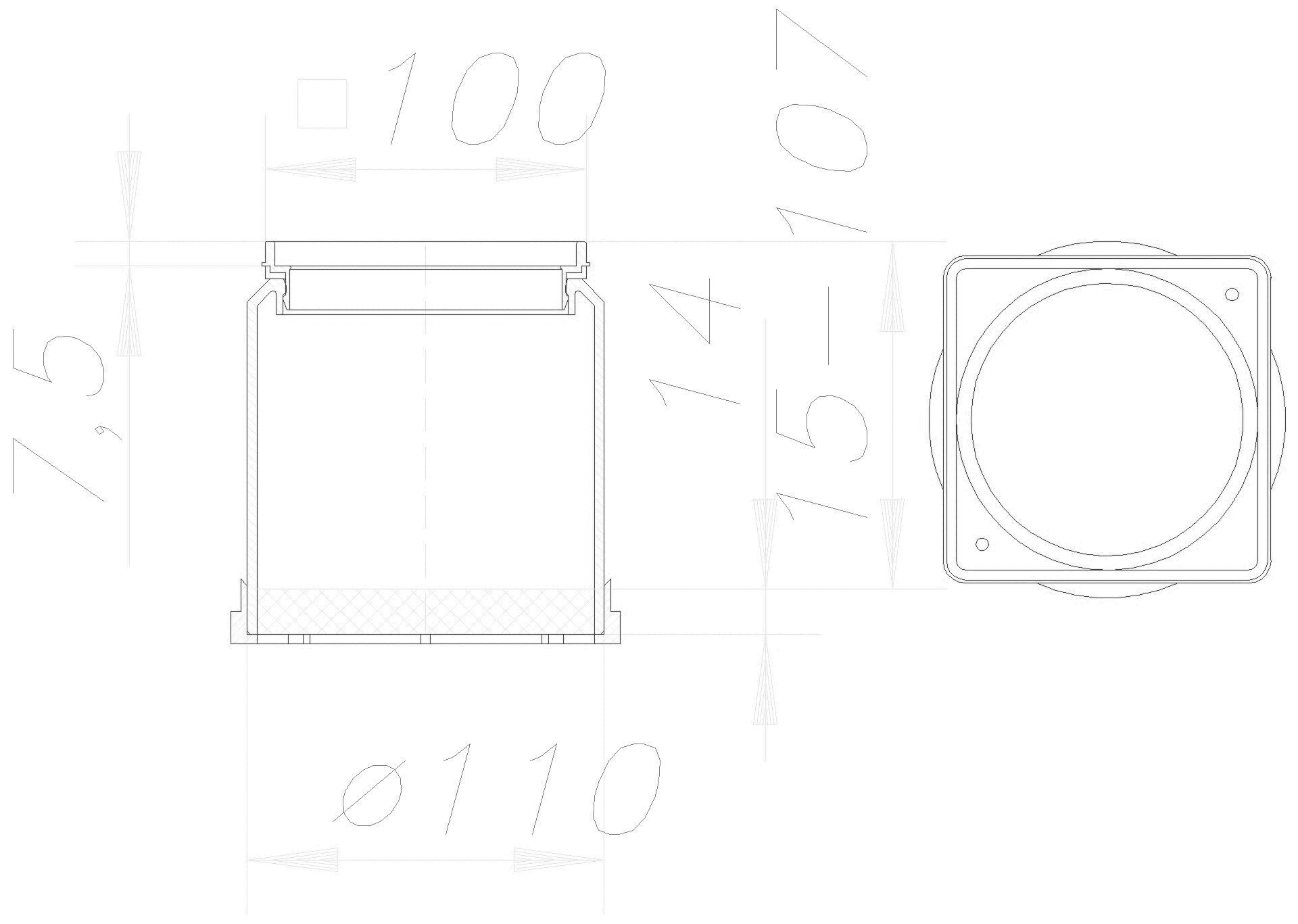 DALLMER Aufsatzrahmen EN 10, 100 x 100 mm