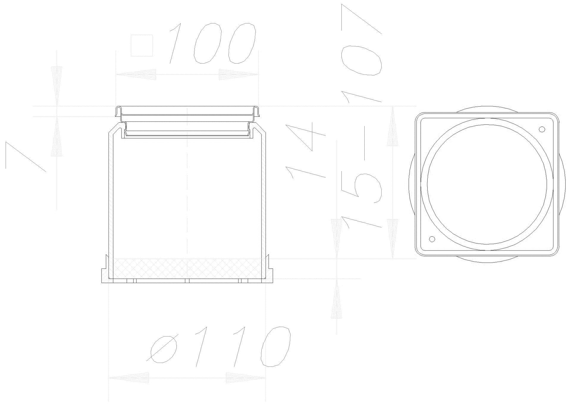 DALLMER Aufsatzrahmen ECS 10, 100 x 100 mm