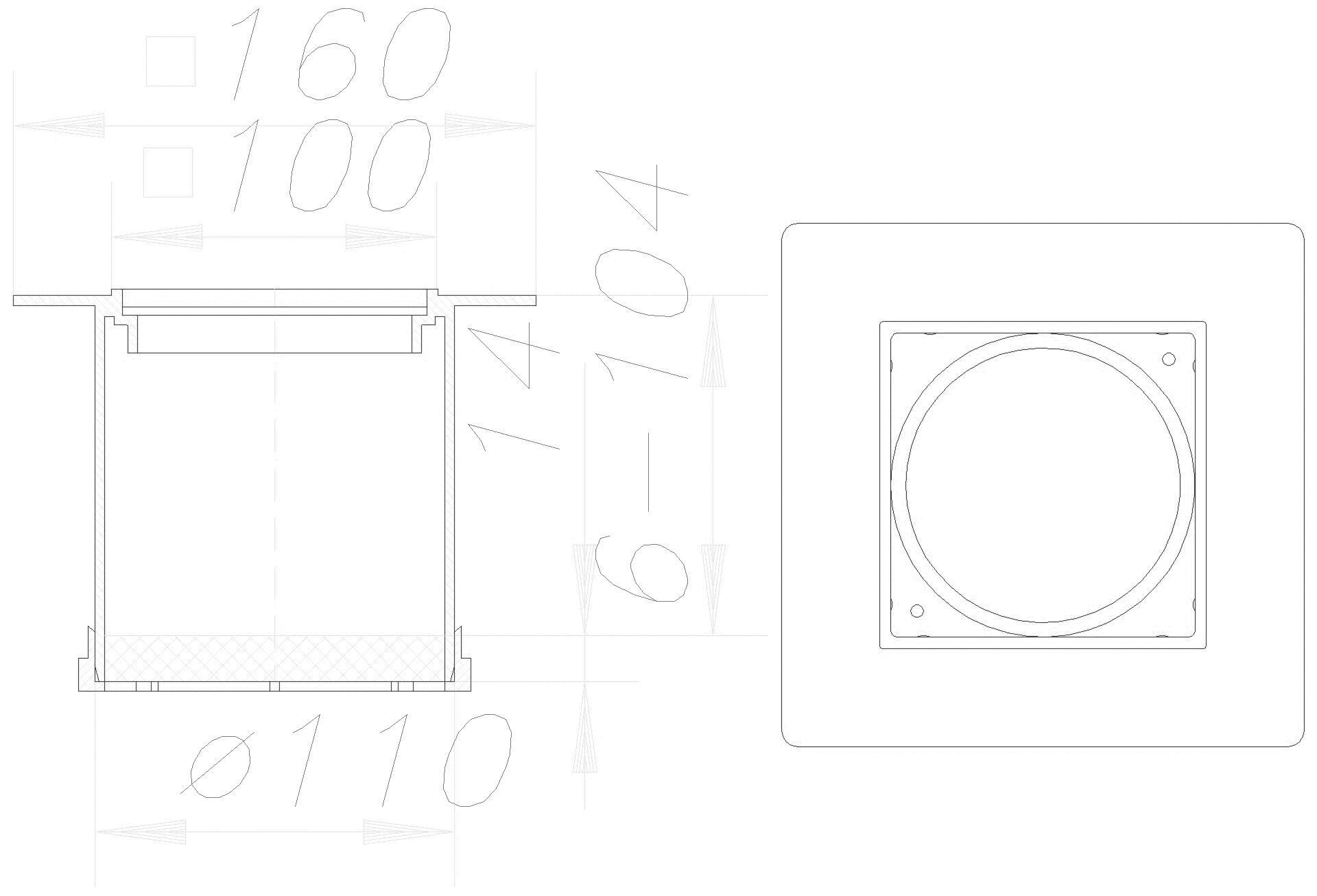 DALLMER Aufsatzrahmen PVC-EN 10, 100 x 100 mm