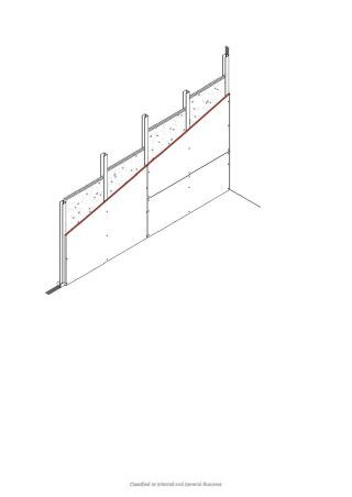 Vorsatzschale/Schachtwand freistehend, 1 x 10 mm DANO® Ausbau einseitig beplankt