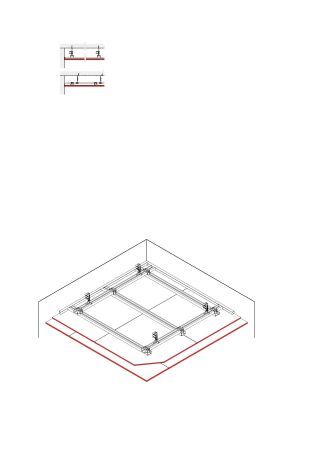 Abgehängte Unterdecke, 2 x 12,5 mm DANO® Fix