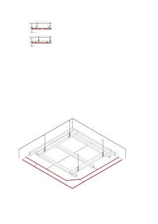 Abgehängte Unterdecke, 2 x 12,5 mm DANO® Fix, Unterkonstruktion aus Holzlattung