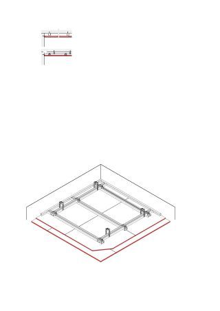 Abgehängte Unterdecke, 2 x 12,5 mm DANO® Fix