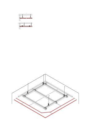 Abgehängte Unterdecke, 2 x 12,5 mm DANO® Fix