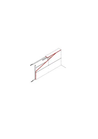 halbhohe Vorsatzschale mit Doppelständerwerk, 1 x 25 mm DANO® Massiv einseitig beplankt