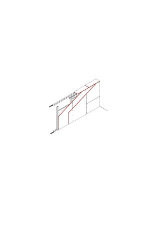 Danogips - halbhohe Vorsatzschale mit Doppelständerwerk, 2 x 12,5 mm DANO® Platte einseitig beplankt (System: V00-18)
