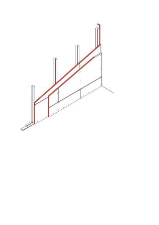 Vorsatzschale/Schachtwand freistehend, 2 x 25 mm DANO® Massiv einseitig beplankt