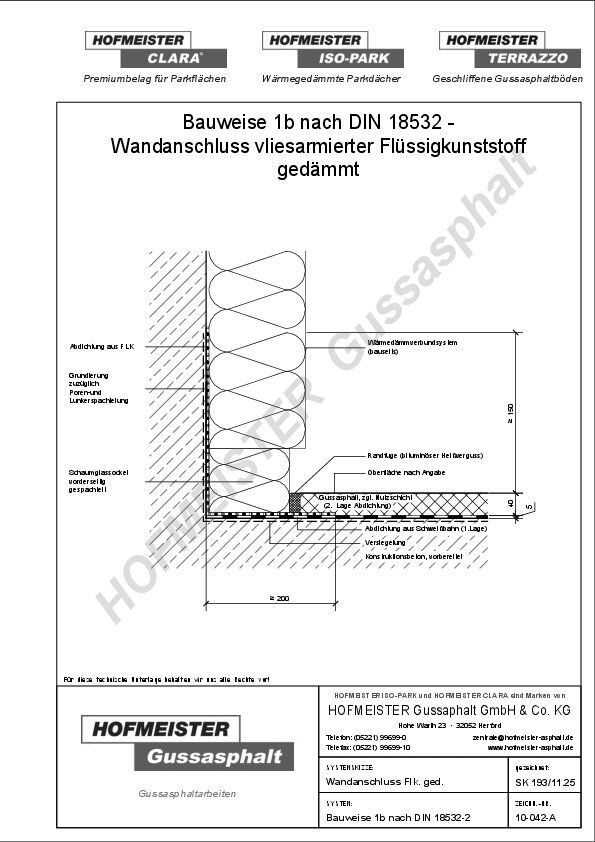 vliesarmierter Flüssigkunststoff gedämmt 1 lagig