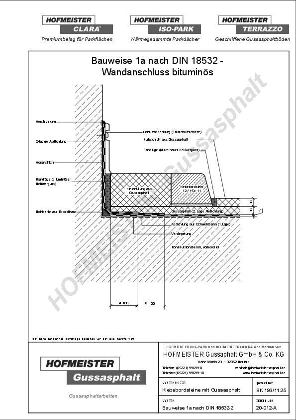 bituminös, Klebebordsteine mit Gussasphalt